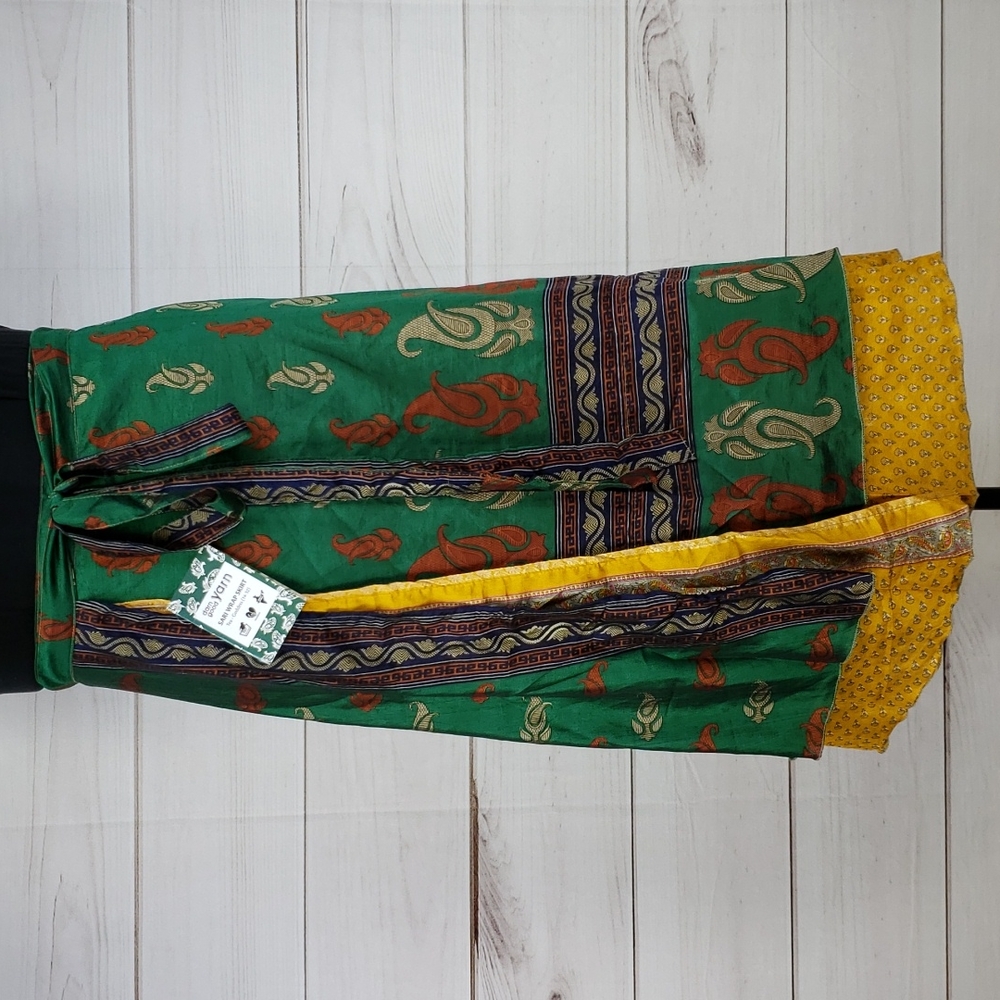Darn Good Yarn Sari Silk Wrap Skirt Tea Goddess